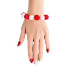 Load image into Gallery viewer, Red White Bubble Gum Pearl Bracelet
