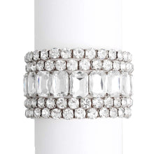 Load image into Gallery viewer, 5 Strand Silver Crystal Bracelets
