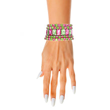 Load image into Gallery viewer, Pink Green Stretch Tennis Bracelets
