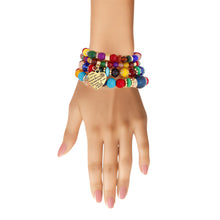 Load image into Gallery viewer, Rainbow Stone Glass Love Bracelets
