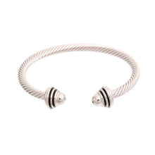Load image into Gallery viewer, Black Stripe Cable Classic Bangle
