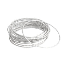 Load image into Gallery viewer, 14 Pcs silver Cut Bangles

