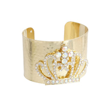 Load image into Gallery viewer, Gold Royalty Crystal Cuff
