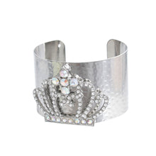 Load image into Gallery viewer, Silver Royalty Crystal Cuff
