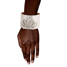 Load image into Gallery viewer, Silver Royalty Crystal Cuff
