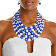 Load image into Gallery viewer, Blue and White Pearl 5 Strand Set
