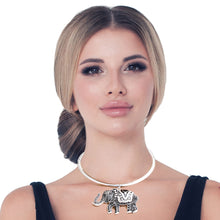 Load image into Gallery viewer, Black Tribal Elephant Choker Set
