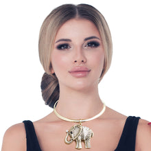 Load image into Gallery viewer, Burnished Gold Engraved Elephant Set
