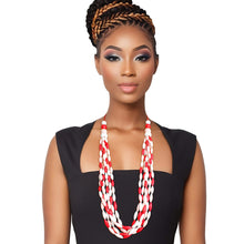 Load image into Gallery viewer, Long Red White Toggle Necklace
