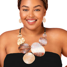 Load image into Gallery viewer, Marbled Light Dark Brown Necklace
