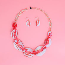 Load image into Gallery viewer, Red White Marbled Link Set
