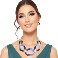 Load image into Gallery viewer, Blue Oval Link Necklace
