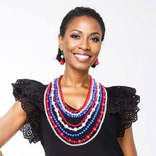 Load image into Gallery viewer, Red White Blue Pearl 8 Strand Set
