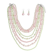 Load image into Gallery viewer, Pink Green Pearl 8 Strand Set

