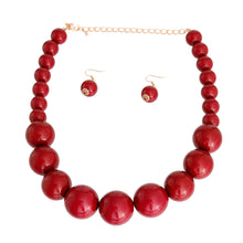 Load image into Gallery viewer, Burgundy Graduated Bubble Gum Pearls
