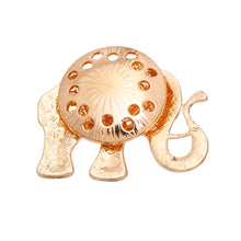 Load image into Gallery viewer, Brown and Gold Elephant Magnet Brooch

