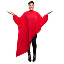 Load image into Gallery viewer, 3XL Sheer Red Asymmetric Tunic
