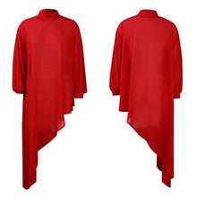 Load image into Gallery viewer, 3XL Sheer Red Asymmetric Tunic

