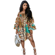 Load image into Gallery viewer, 1XL Leopard Ruffle Sleeve Dress
