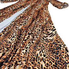 Load image into Gallery viewer, 1XL Leopard Split Maxi Dress
