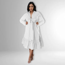 Load image into Gallery viewer, 4XL White Bow Knot Dress
