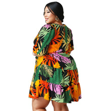 Load image into Gallery viewer, 4XL Tropical Print Apron Dress
