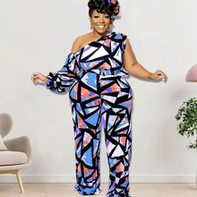 Load image into Gallery viewer, 5XL Purple Geometric Jumper
