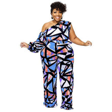 Load image into Gallery viewer, 5XL Purple Geometric Jumper
