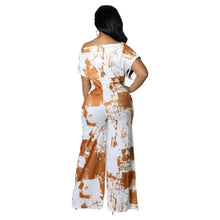 Load image into Gallery viewer, XL White Brown Clear Belt Jumpsuit
