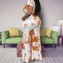 Load image into Gallery viewer, M White Brown Clear Belt Jumpsuit
