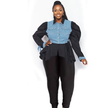 Load image into Gallery viewer, 1XL Black Denim Shirt Pant Set
