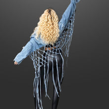 Load image into Gallery viewer, M Knotted Fringe Denim Jacket
