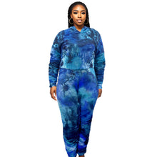 Load image into Gallery viewer, 5XL Blue Tie Dye Hoodie Set
