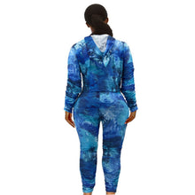 Load image into Gallery viewer, 5XL Blue Tie Dye Hoodie Set
