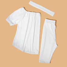 Load image into Gallery viewer, 5XL White Off-Shoulder Shorts Set
