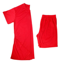Load image into Gallery viewer, 2XL Red V Neck Shorts Set
