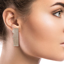 Load image into Gallery viewer, Silver Brass Easter Island Earrings
