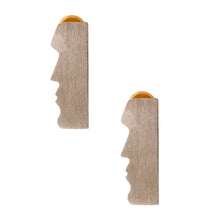 Load image into Gallery viewer, Silver Brass Easter Island Earrings

