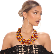 Load image into Gallery viewer, Earthy Bead Buffalo Horn Hook Necklace
