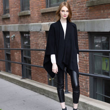 Load image into Gallery viewer, Black Ruana with Shoulder Strap
