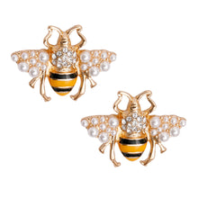 Load image into Gallery viewer, Yellow and Black Stripe Bee Studs
