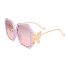 Load image into Gallery viewer, Purple Retro Square Butterfly Sunglasses
