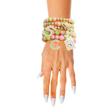 Load image into Gallery viewer, Matte Pink and Green Boutique Charm Bracelets
