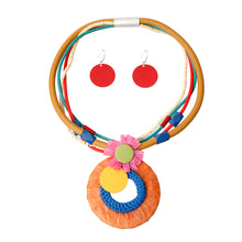 Load image into Gallery viewer, Raffia Pendant Necklace Set
