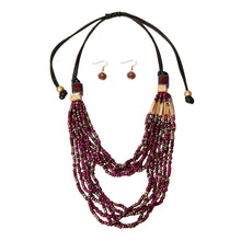 Load image into Gallery viewer, Purple Bead and Cord Set
