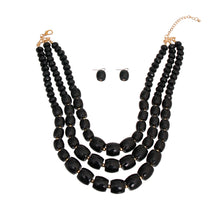 Load image into Gallery viewer, Black Cylinder Bead Necklace
