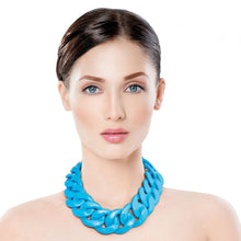 Load image into Gallery viewer, Bright Blue Link Necklace Set
