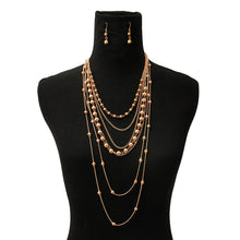 Load image into Gallery viewer, Metal Ball Layered Necklace Set
