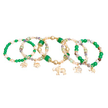 Load image into Gallery viewer, Green Bead Elephant Bracelets
