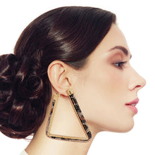 Load image into Gallery viewer, Triangle Tube Leopard Hoops
